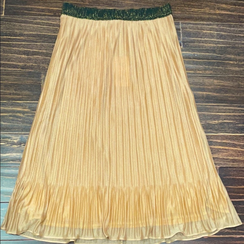 Gold midi skirt